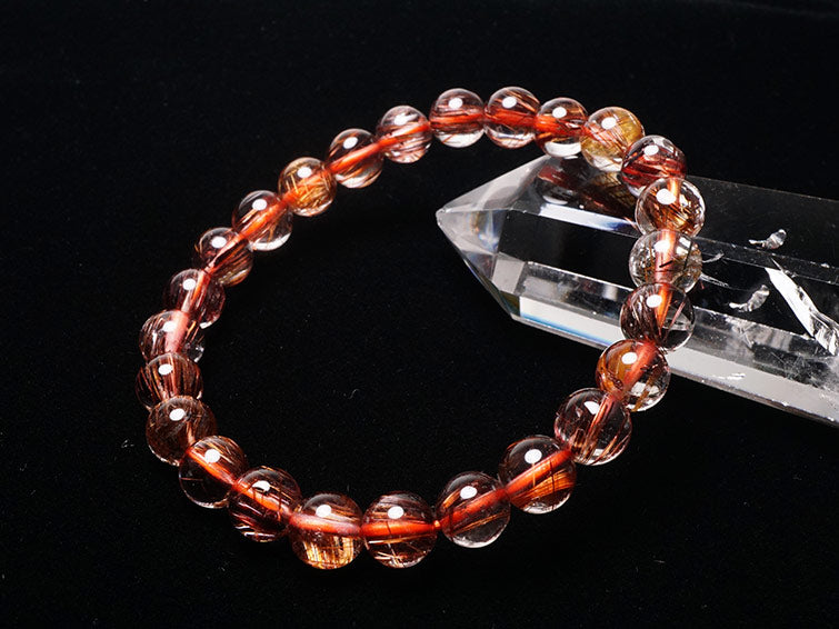 ルチルクォーツ ブレスレット キャッツアイルチル 8mm 一点物 111-11021