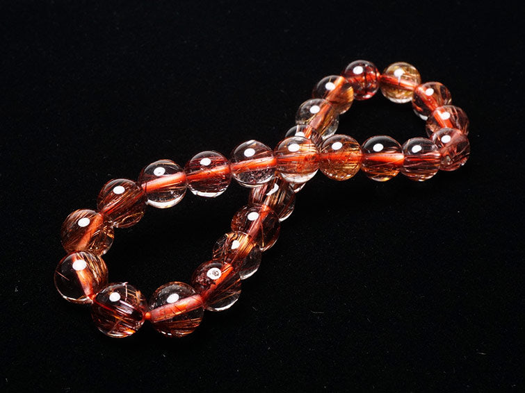 ルチルクォーツ ブレスレット キャッツアイルチル 8mm 一点物 111-11021