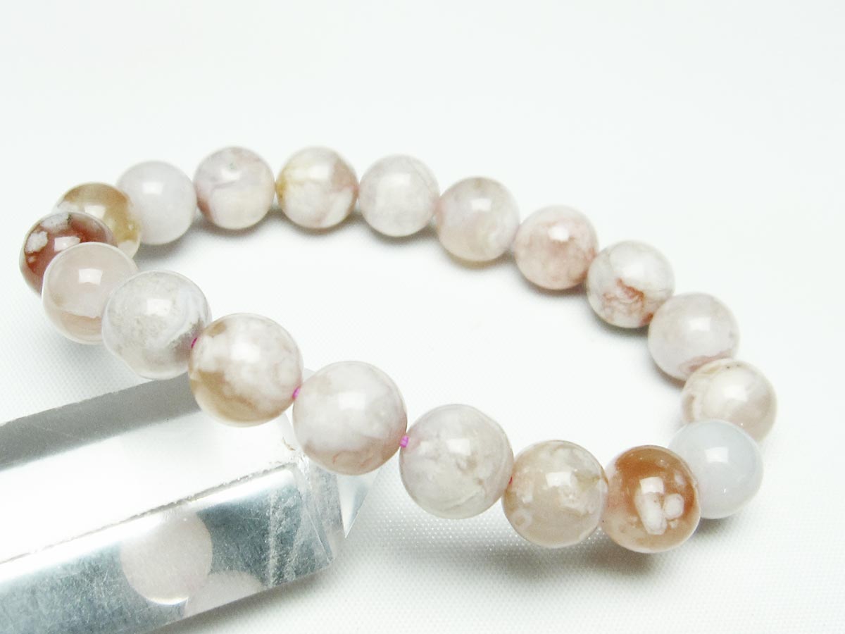 チェリーブロッサムアゲート ブレスレット 桜瑪瑙 11mm メール便可 [M便 1/10] 111-24480 【sold out】