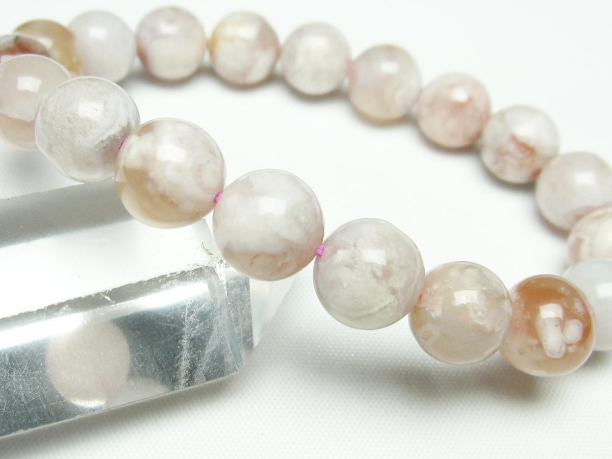 チェリーブロッサムアゲート ブレスレット 桜瑪瑙 11mm メール便可 [M便 1/10] 111-24480 【sold out】