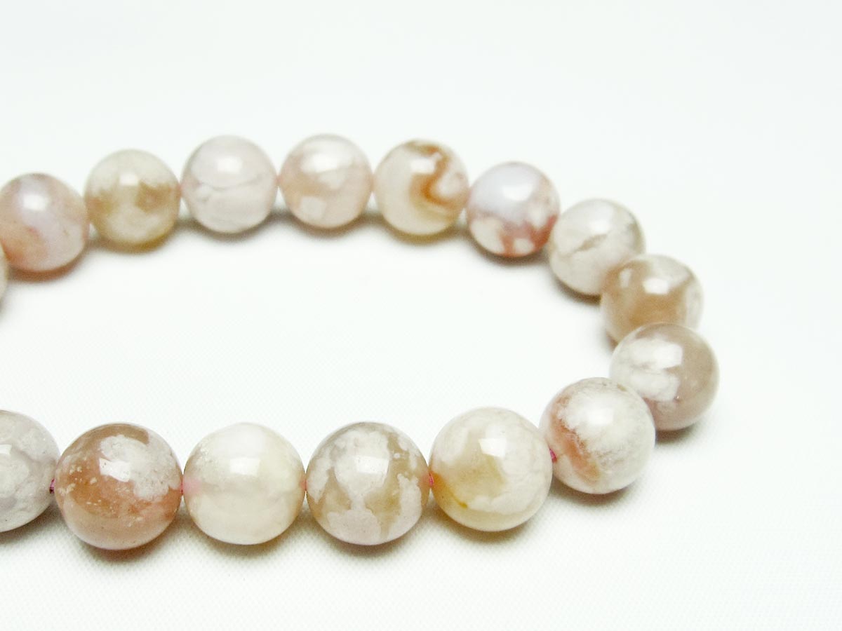 チェリーブロッサムアゲート ブレスレット 桜瑪瑙 12mm メール便可 [M便 1/10] 111-24488