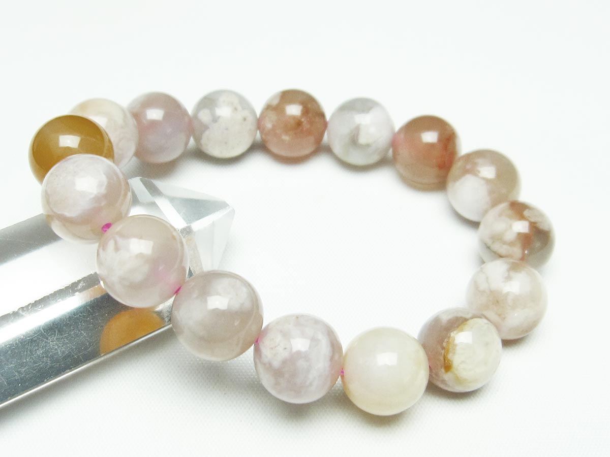 チェリーブロッサムアゲート ブレスレット 桜瑪瑙 13mm メール便可 [M便 1/10] 111-24491