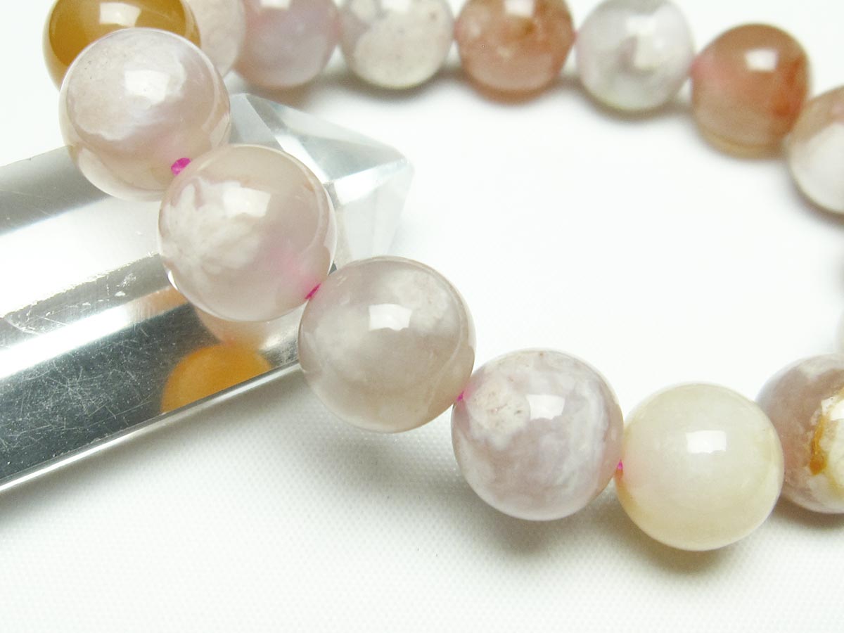 チェリーブロッサムアゲート ブレスレット 桜瑪瑙 13mm メール便可 [M便 1/10] 111-24491