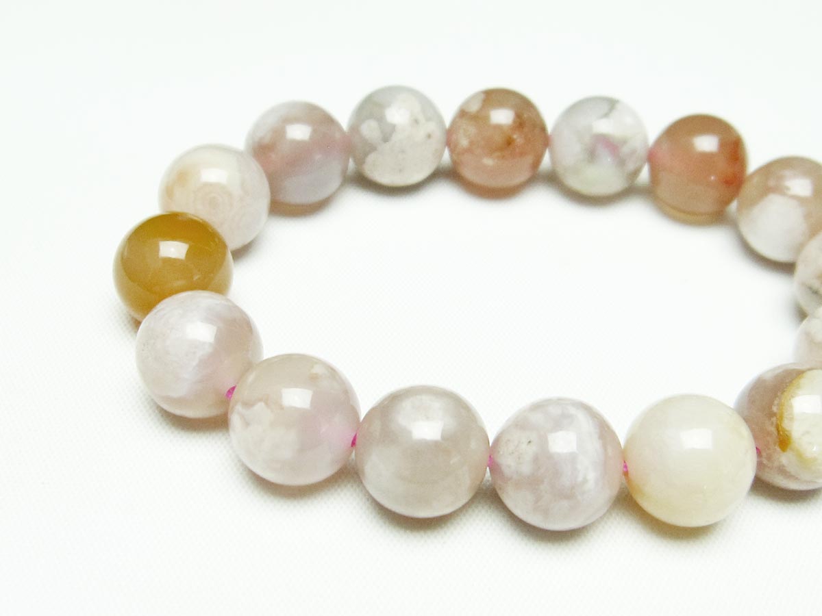 チェリーブロッサムアゲート ブレスレット 桜瑪瑙 13mm メール便可 [M便 1/10] 111-24491