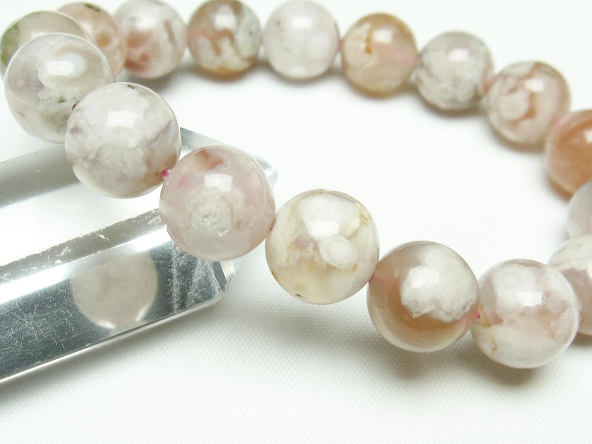 チェリーブロッサムアゲート ブレスレット 桜瑪瑙 12mm メール便可 [M便 1/10] 111-24493