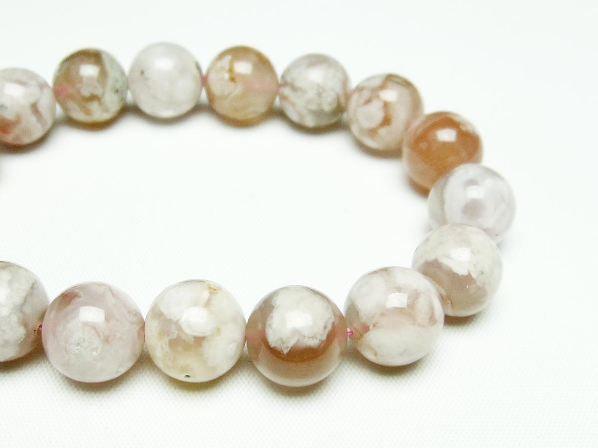 チェリーブロッサムアゲート ブレスレット 桜瑪瑙 12mm メール便可 [M便 1/10] 111-24493