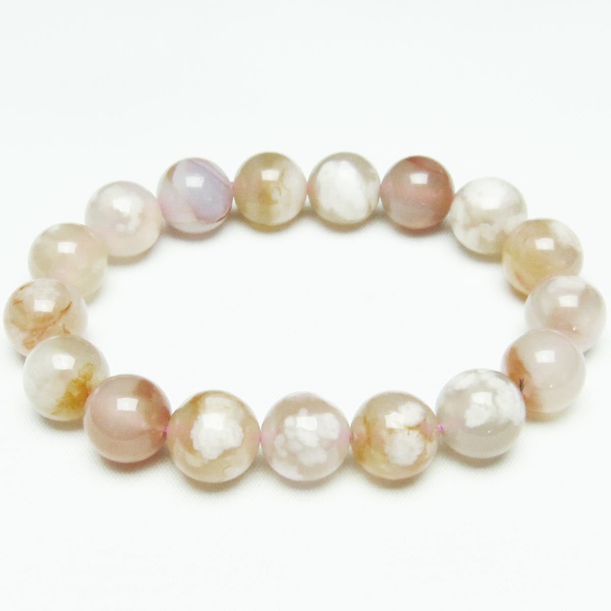 チェリーブロッサムアゲート ブレスレット 桜瑪瑙 12mm メール便可 [M便 1/10] 111-24494