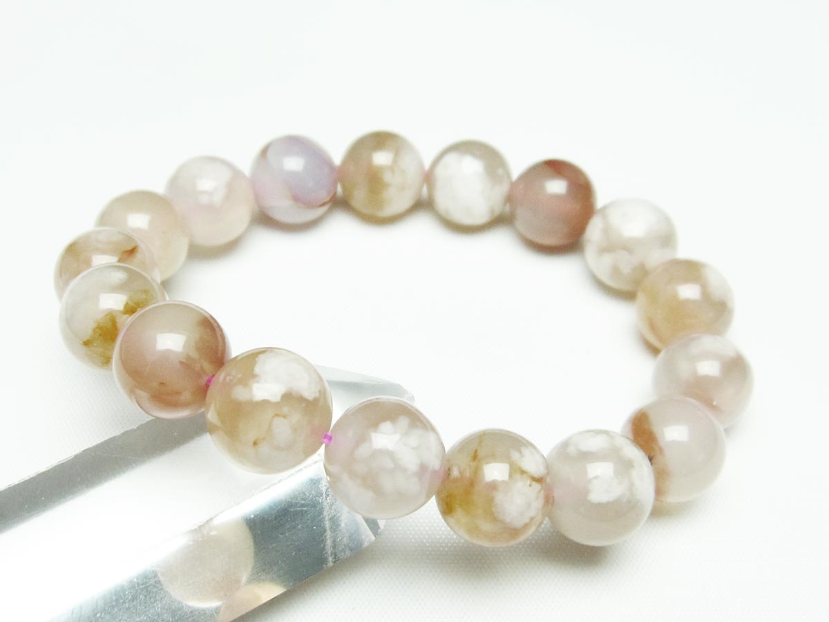 チェリーブロッサムアゲート ブレスレット 桜瑪瑙 12mm メール便可 [M便 1/10] 111-24494