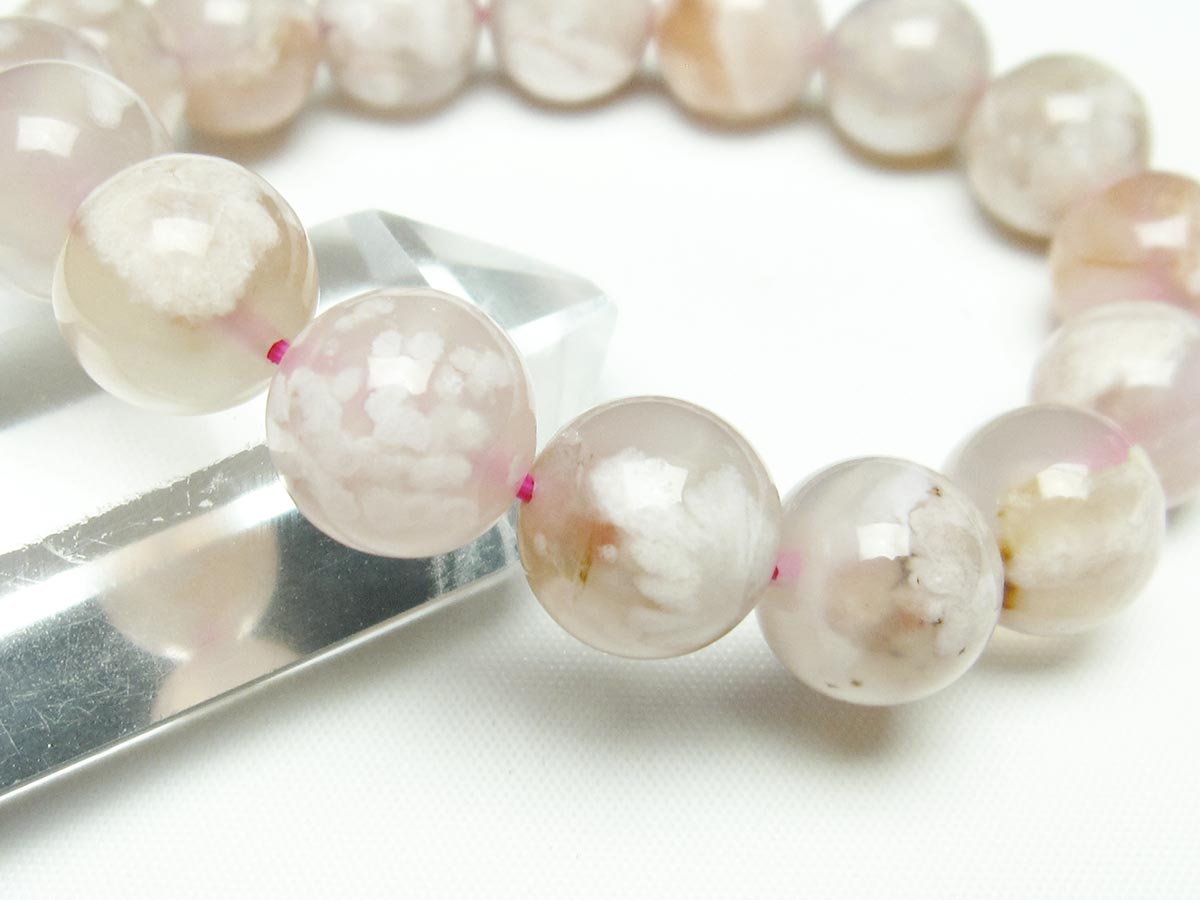 チェリーブロッサムアゲート ブレスレット 桜瑪瑙 13mm メール便可 [M便 1/10] 111-24495 【sold out】