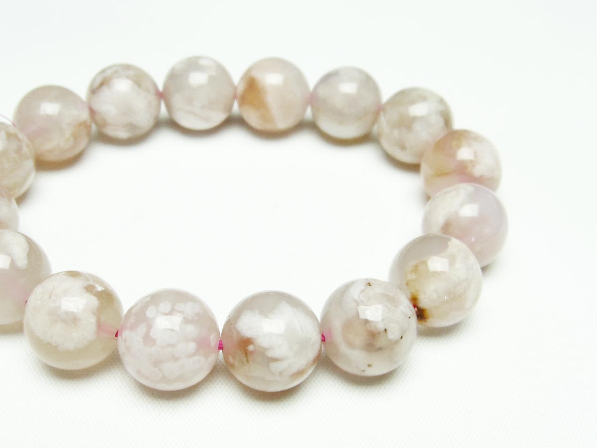 チェリーブロッサムアゲート ブレスレット 桜瑪瑙 13mm メール便可 [M便 1/10] 111-24495 【sold out】