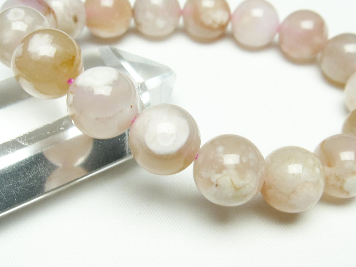 チェリーブロッサムアゲート ブレスレット 桜瑪瑙 13mm メール便可 [M便 1/10] 111-24497