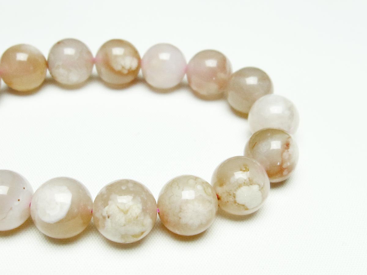 チェリーブロッサムアゲート ブレスレット 桜瑪瑙 13mm メール便可 [M便 1/10] 111-24497