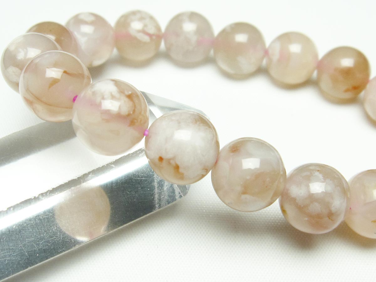 チェリーブロッサムアゲート ブレスレット 桜瑪瑙 13mm メール便可 [M便 1/10] 111-24499
