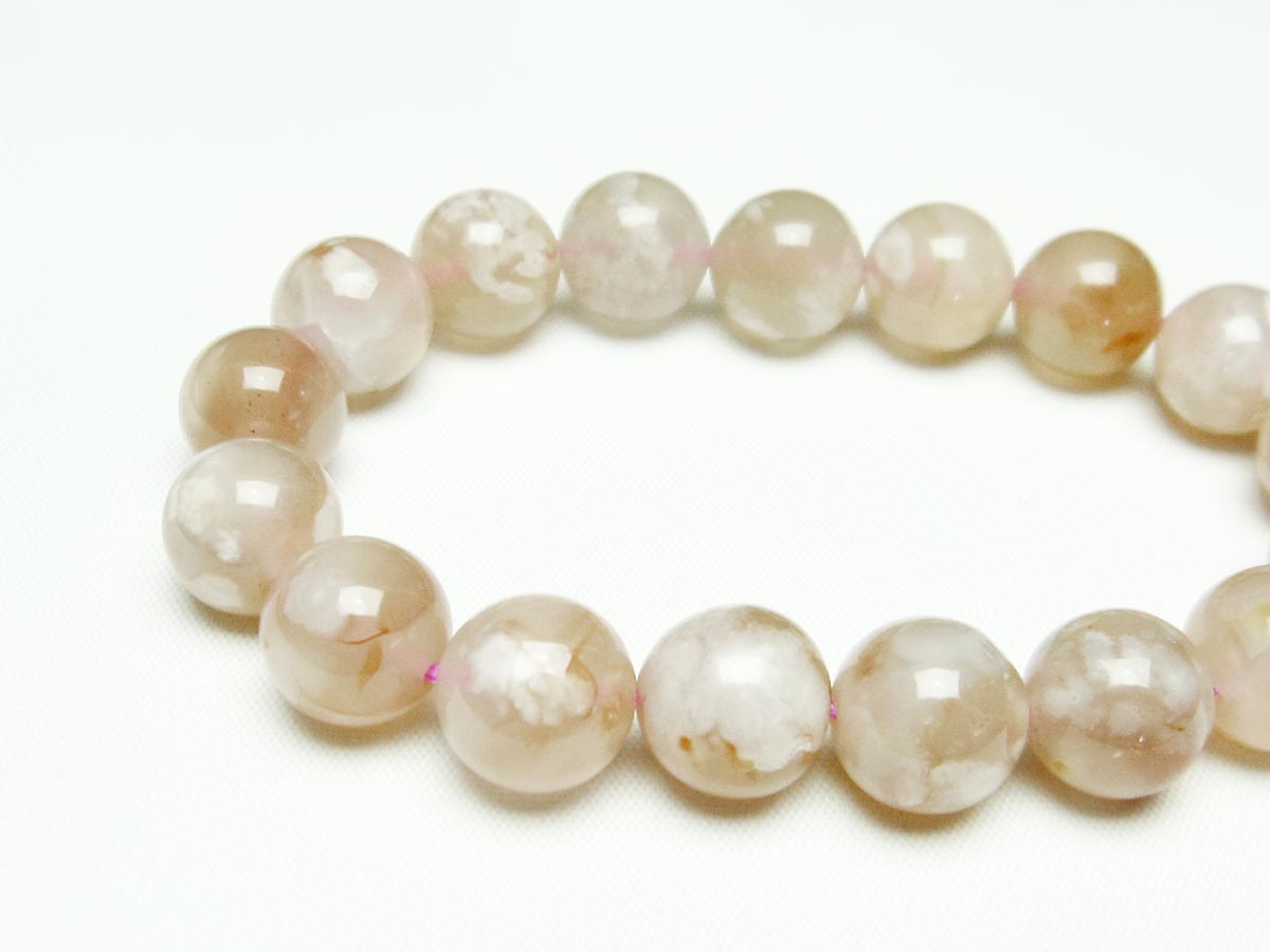 チェリーブロッサムアゲート ブレスレット 桜瑪瑙 13mm メール便可 [M便 1/10] 111-24499
