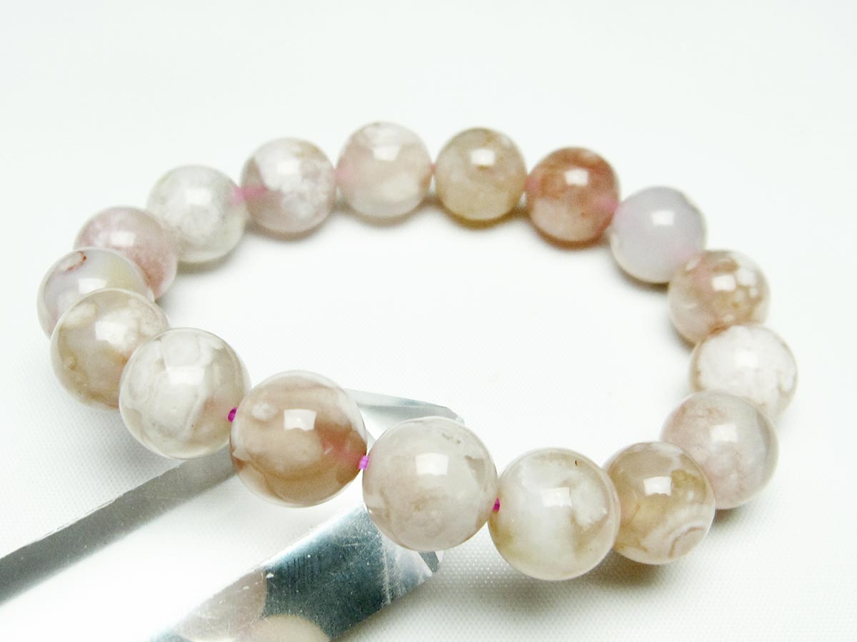 チェリーブロッサムアゲート ブレスレット 桜瑪瑙 13mm メール便可 [M便 1/10] 111-24500