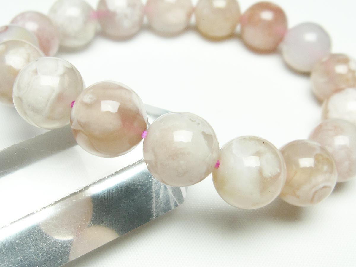チェリーブロッサムアゲート ブレスレット 桜瑪瑙 13mm メール便可 [M便 1/10] 111-24500