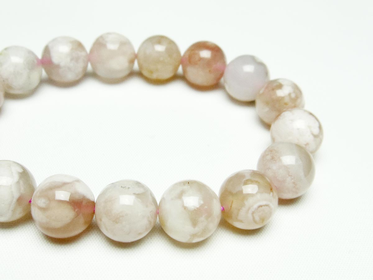 チェリーブロッサムアゲート ブレスレット 桜瑪瑙 13mm メール便可 [M便 1/10] 111-24500