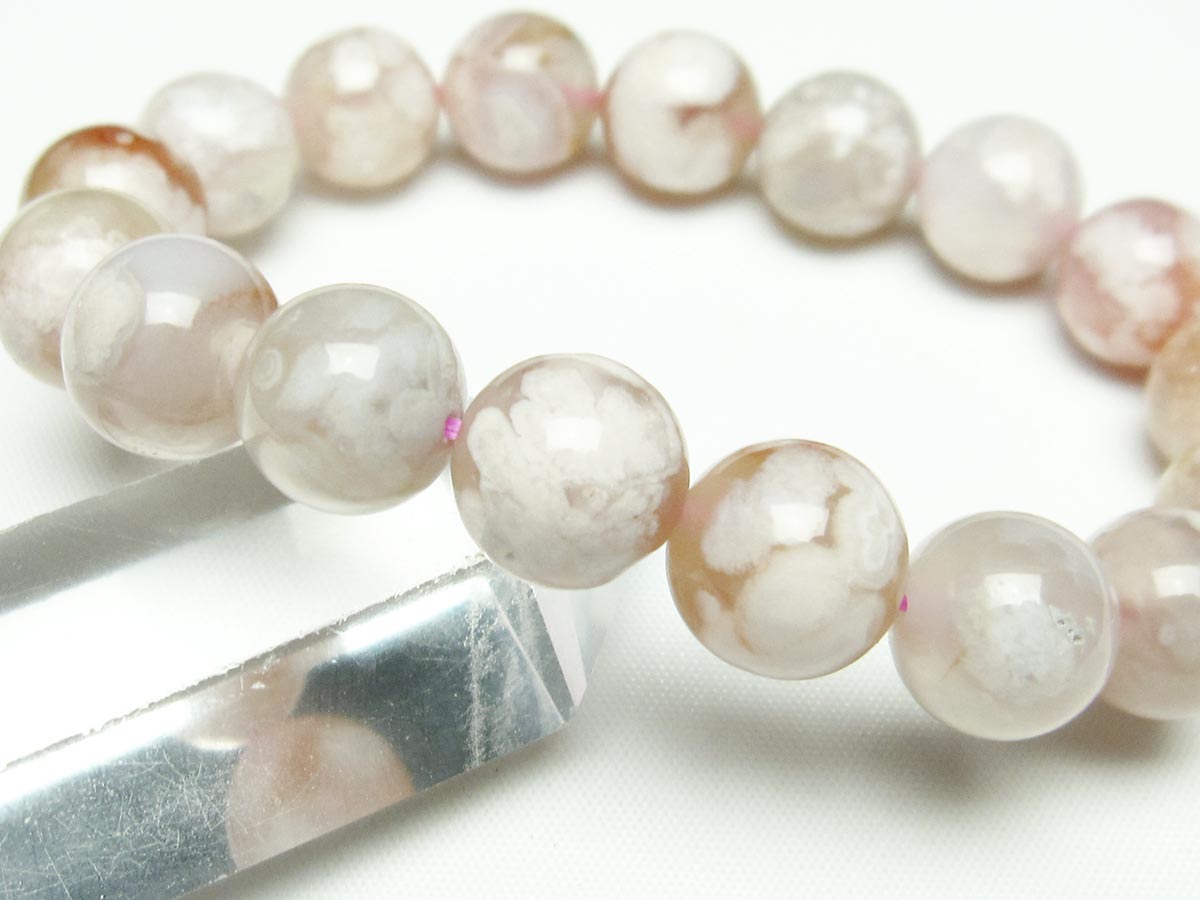 チェリーブロッサムアゲート ブレスレット 桜瑪瑙 13mm メール便可 [M便 1/10] 111-24501