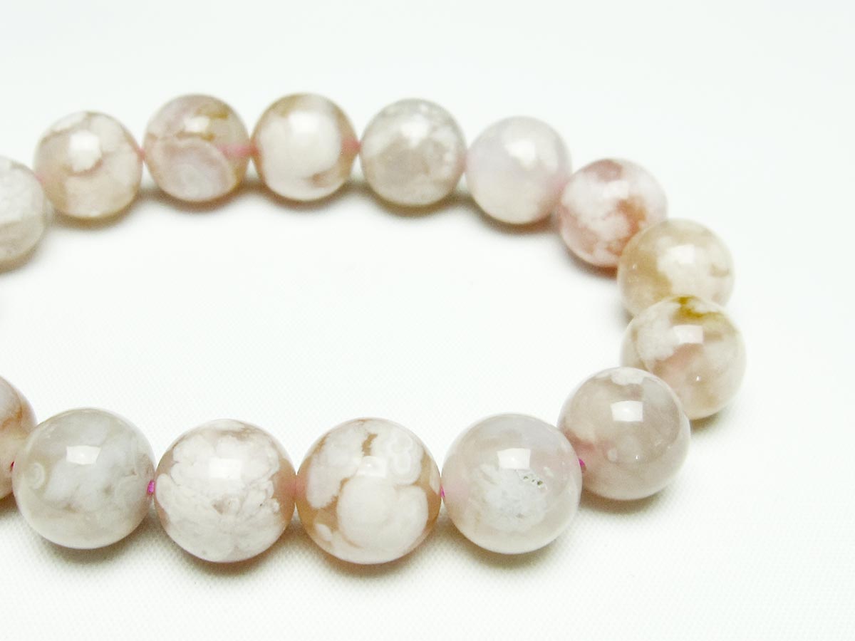 チェリーブロッサムアゲート ブレスレット 桜瑪瑙 13mm メール便可 [M便 1/10] 111-24501