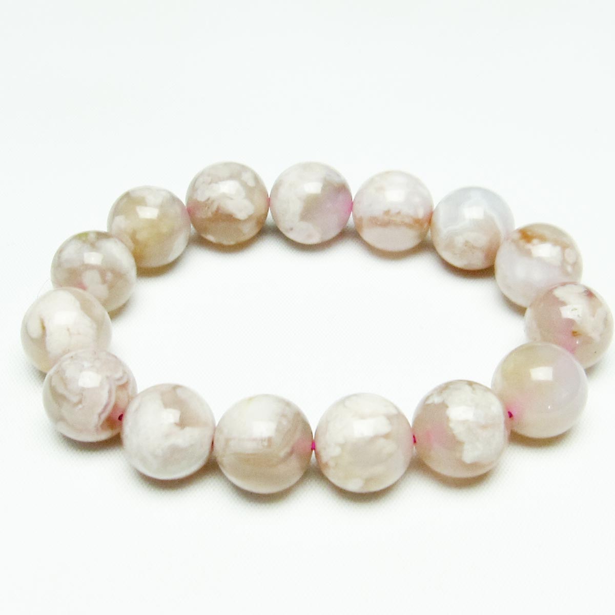 チェリーブロッサムアゲート ブレスレット 桜瑪瑙 13mm メール便可 [M便 1/10] 111-24503