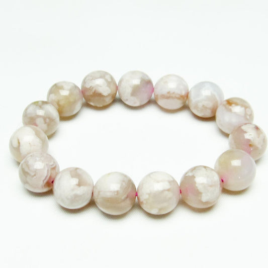 チェリーブロッサムアゲート ブレスレット 桜瑪瑙 13mm メール便可 [M便 1/10] 111-24503