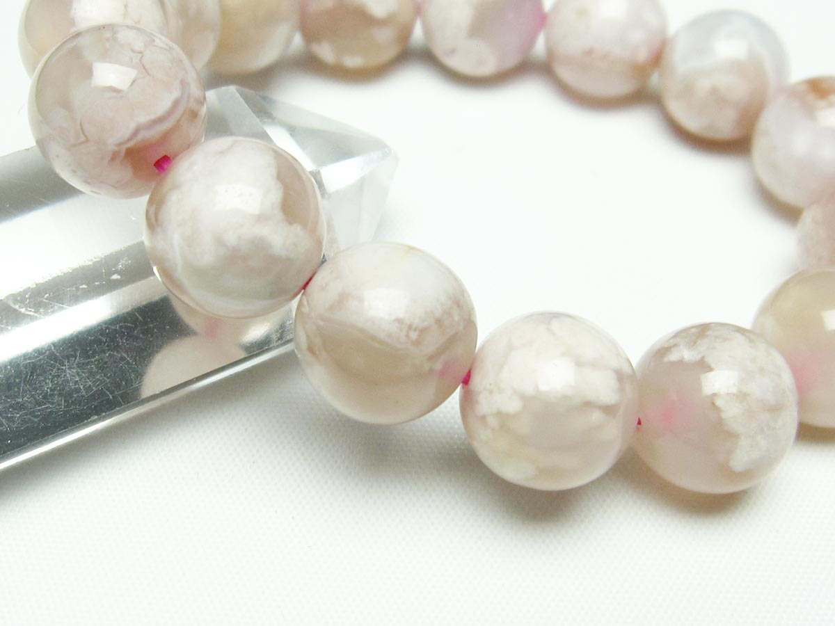 チェリーブロッサムアゲート ブレスレット 桜瑪瑙 13mm メール便可 [M便 1/10] 111-24503