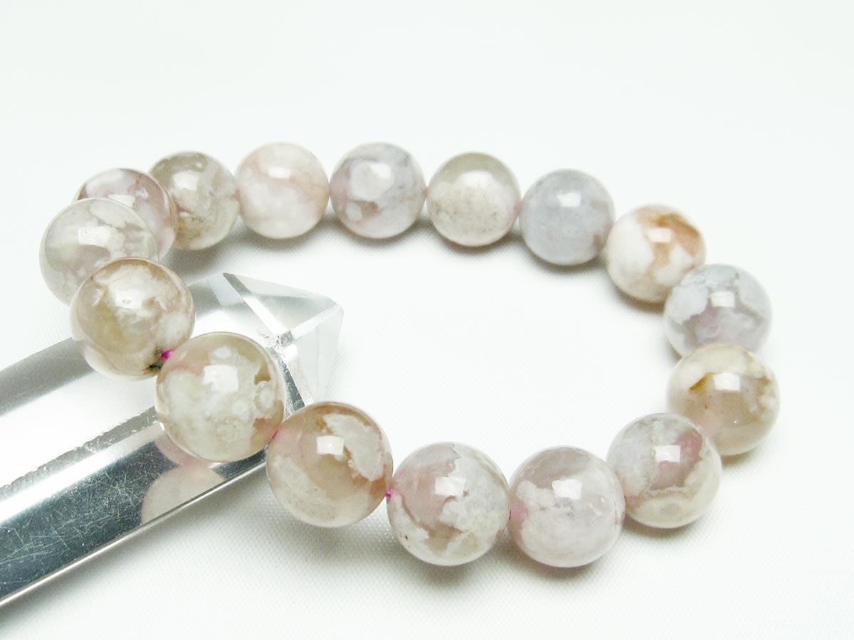 チェリーブロッサムアゲート ブレスレット 桜瑪瑙 13mm メール便可 [M便 1/10] 111-24506