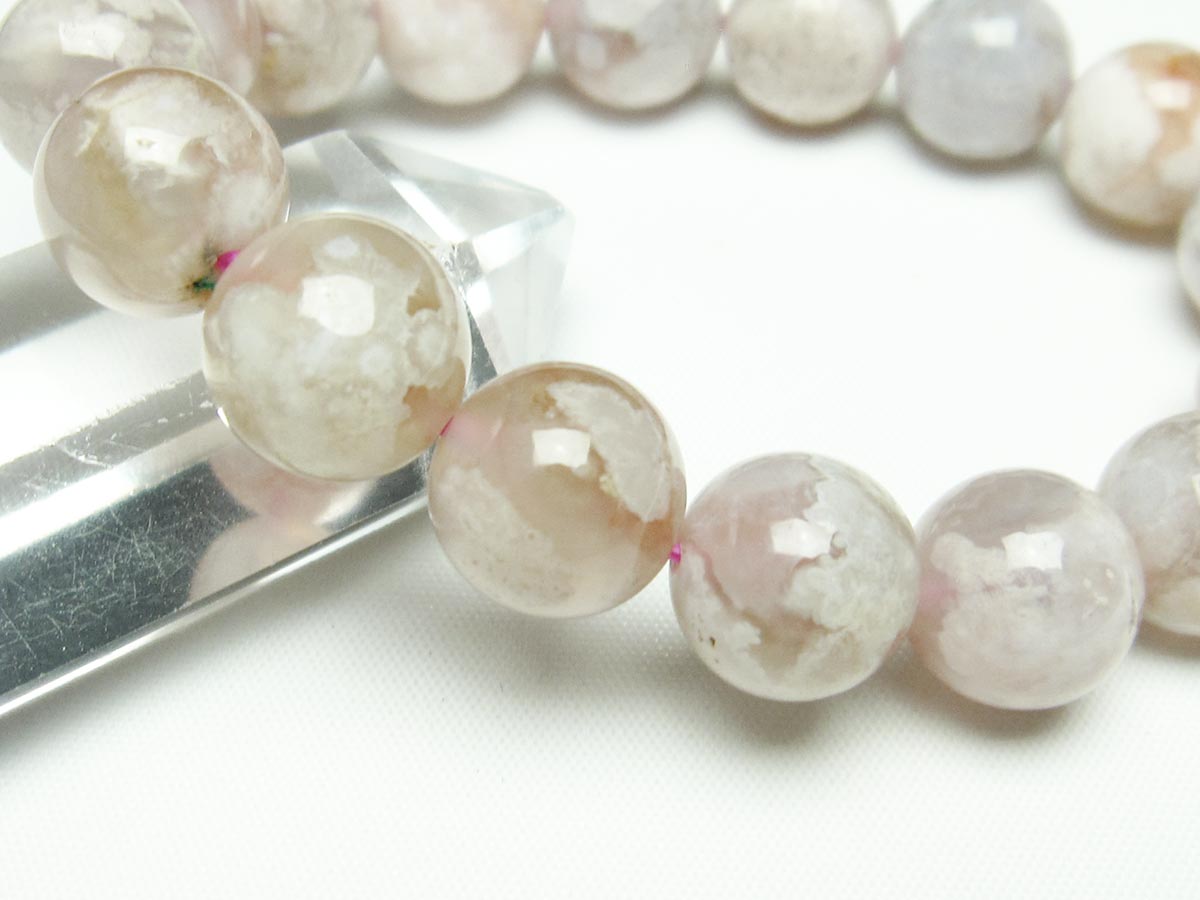 チェリーブロッサムアゲート ブレスレット 桜瑪瑙 13mm メール便可 [M便 1/10] 111-24506