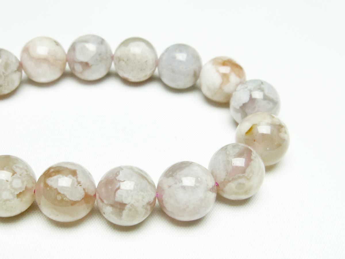 チェリーブロッサムアゲート ブレスレット 桜瑪瑙 13mm メール便可 [M便 1/10] 111-24506