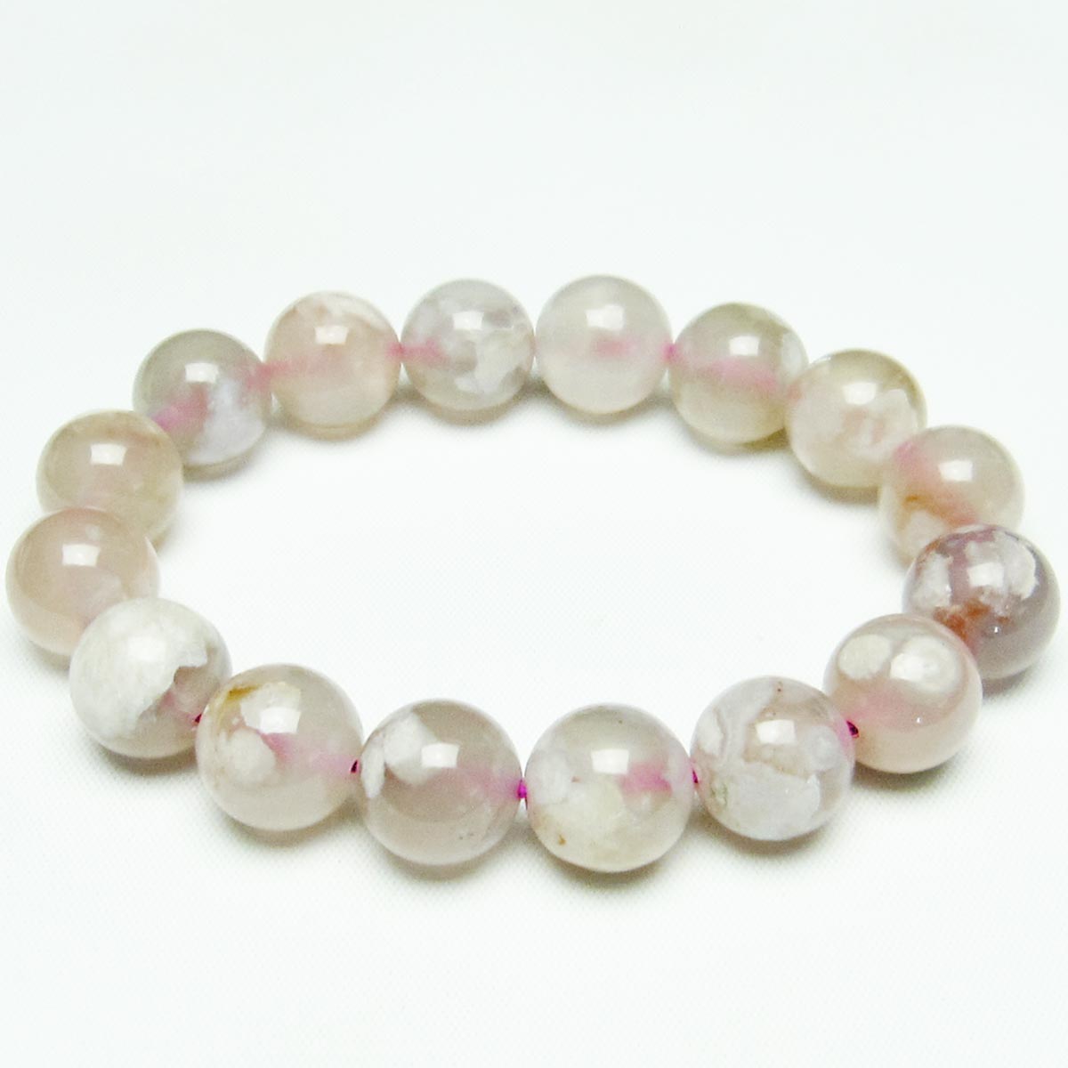 チェリーブロッサムアゲート ブレスレット 桜瑪瑙 13mm メール便可 [M便 1/10] 111-24507