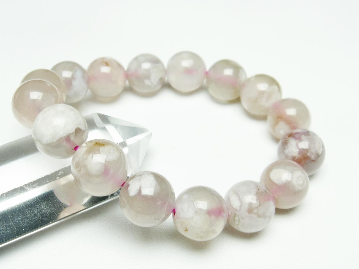 チェリーブロッサムアゲート ブレスレット 桜瑪瑙 13mm メール便可 [M便 1/10] 111-24507
