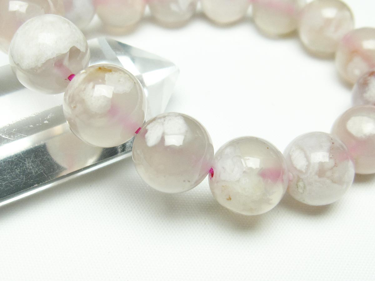 チェリーブロッサムアゲート ブレスレット 桜瑪瑙 13mm メール便可 [M便 1/10] 111-24507
