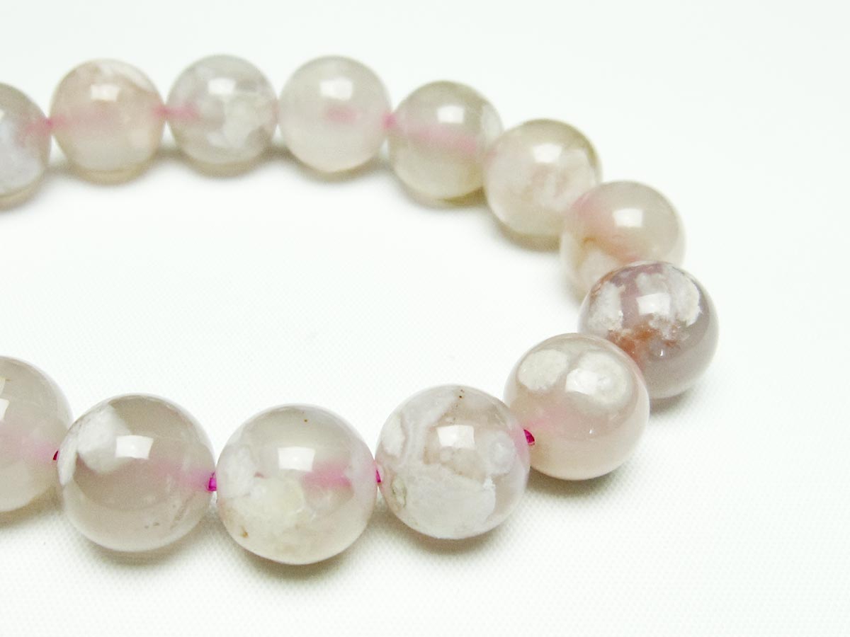 チェリーブロッサムアゲート ブレスレット 桜瑪瑙 13mm メール便可 [M便 1/10] 111-24507
