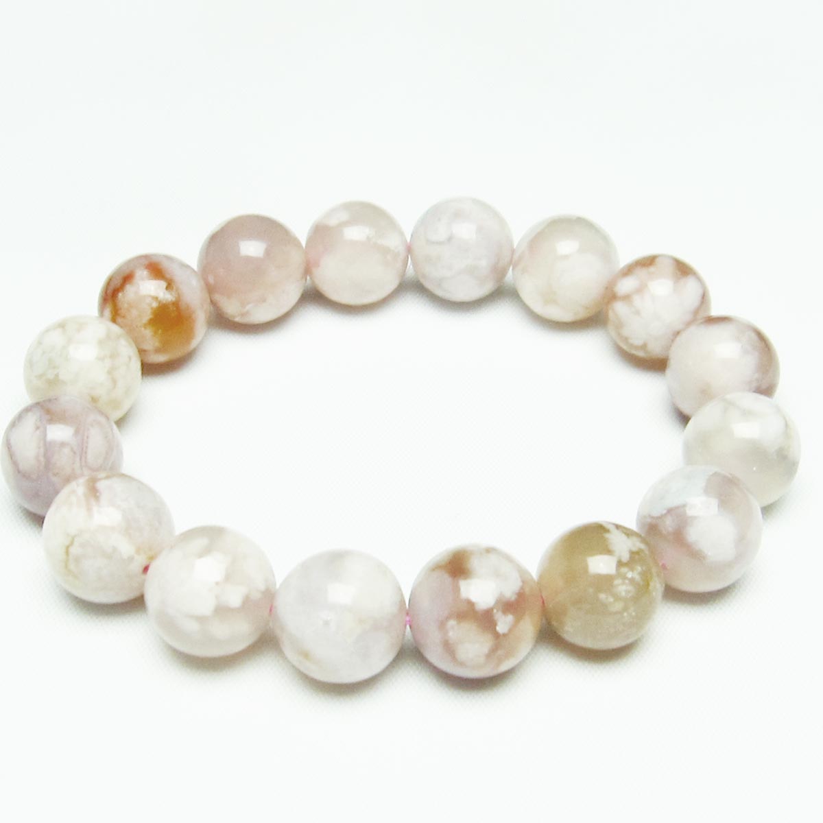 チェリーブロッサムアゲート ブレスレット 桜瑪瑙 14mm メール便可 [M便 1/10] 111-24508