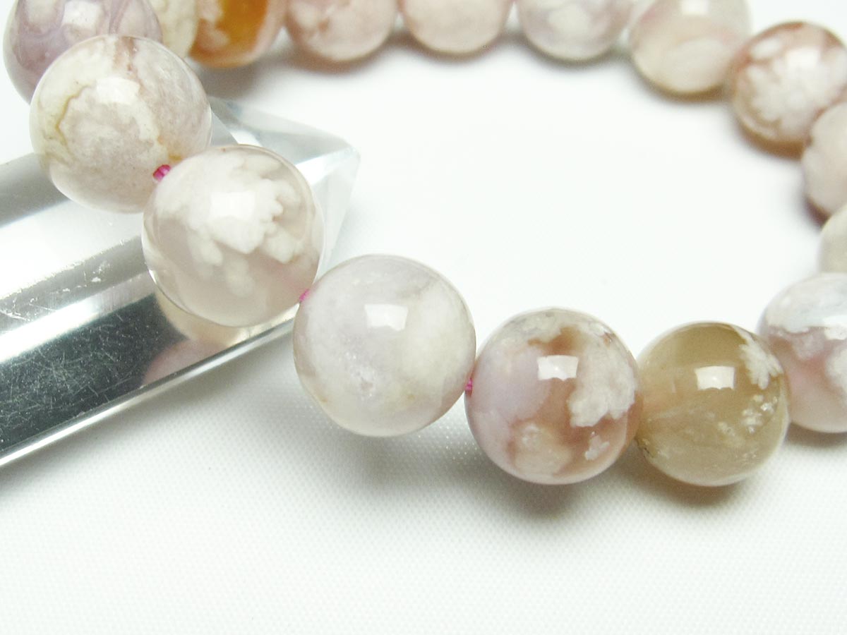 チェリーブロッサムアゲート ブレスレット 桜瑪瑙 14mm メール便可 [M便 1/10] 111-24508