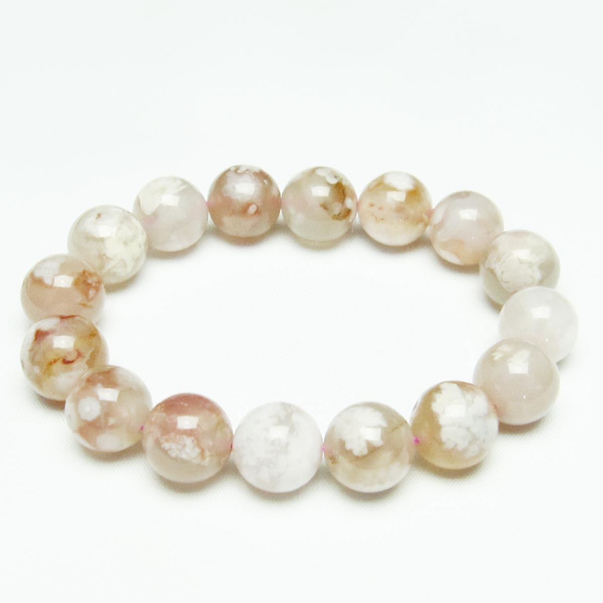 チェリーブロッサムアゲート ブレスレット 桜瑪瑙 14mm メール便可 [M便 1/10] 111-24509