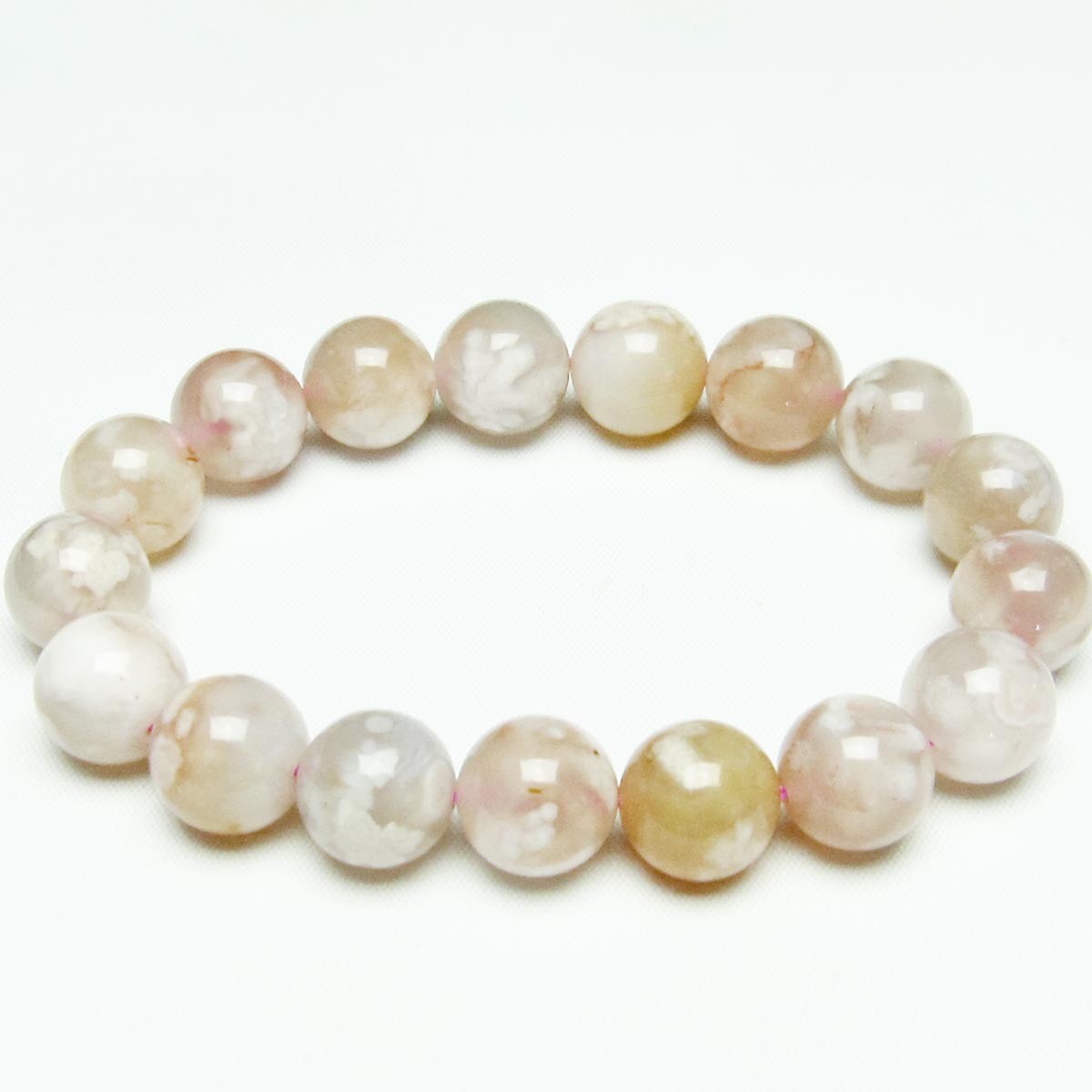 チェリーブロッサムアゲート ブレスレット 桜瑪瑙 13mm メール便可 [M便 1/10] 111-24512