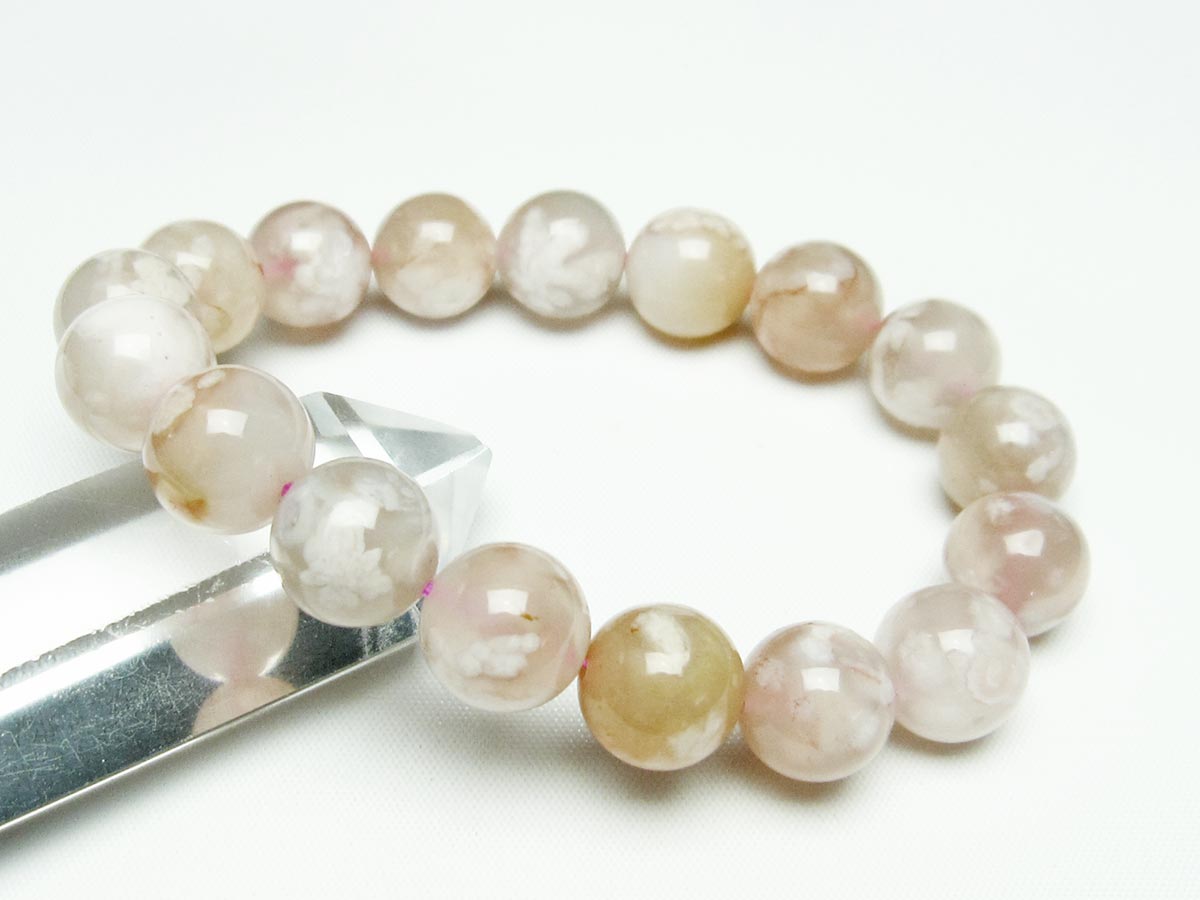 チェリーブロッサムアゲート ブレスレット 桜瑪瑙 13mm メール便可 [M便 1/10] 111-24512