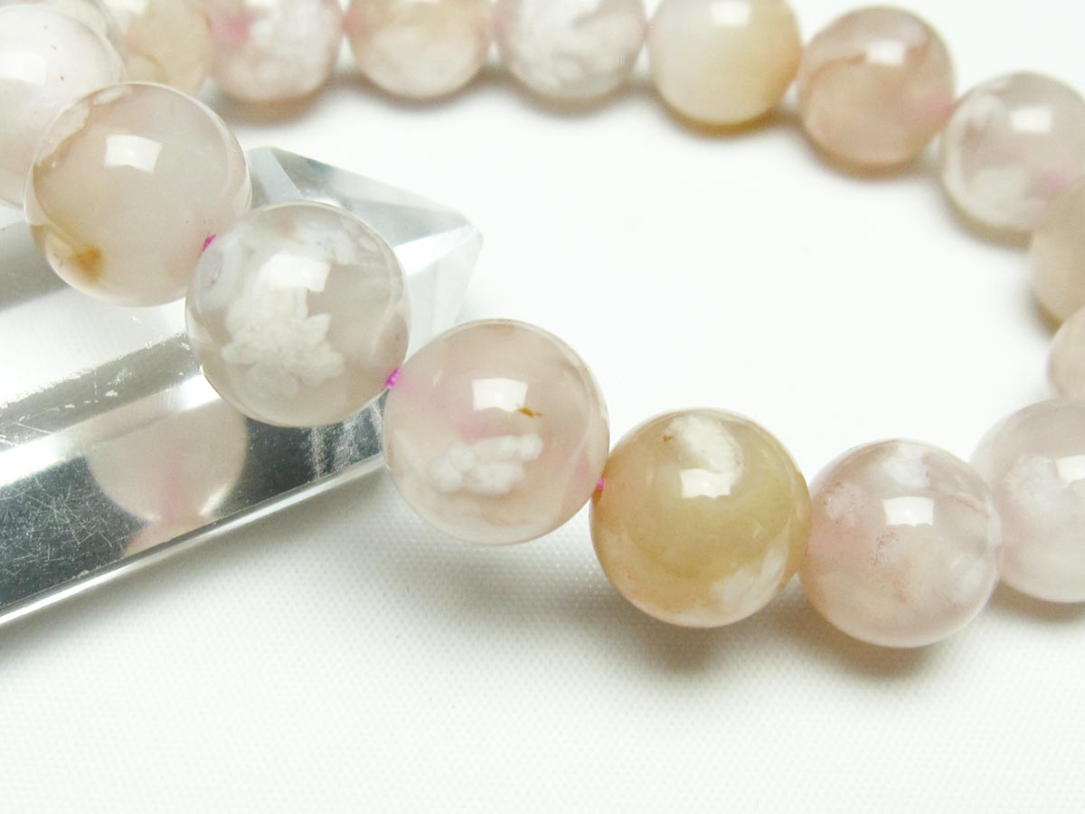 チェリーブロッサムアゲート ブレスレット 桜瑪瑙 13mm メール便可 [M便 1/10] 111-24512