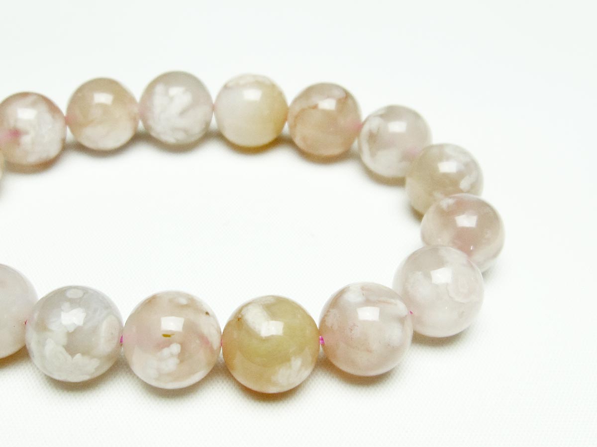 チェリーブロッサムアゲート ブレスレット 桜瑪瑙 13mm メール便可 [M便 1/10] 111-24512