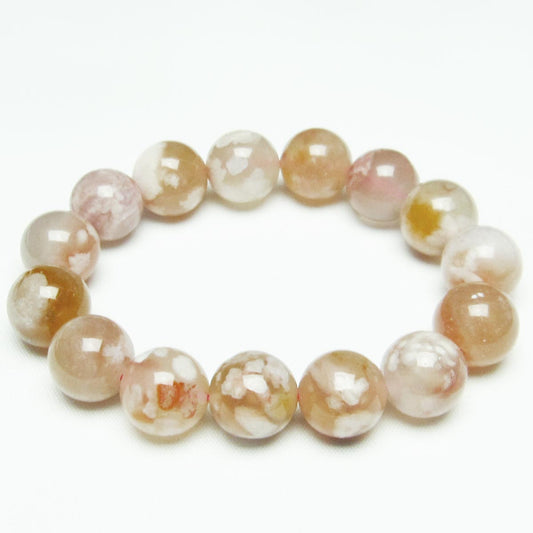 チェリーブロッサムアゲート ブレスレット 桜瑪瑙 14mm メール便可 [M便 1/10] 111-24514