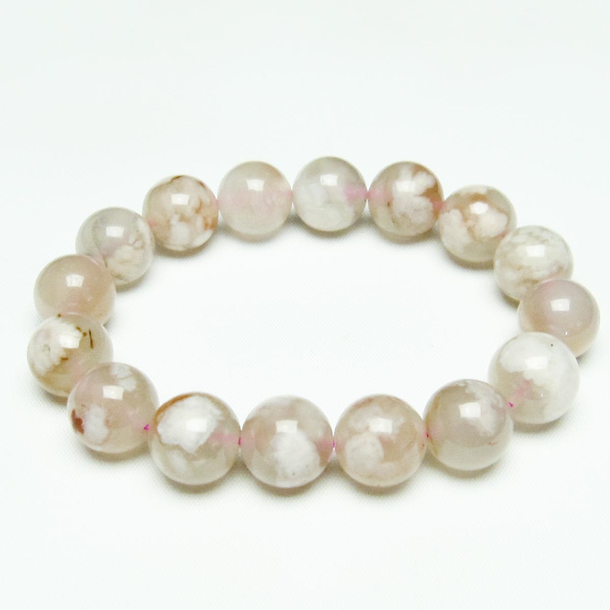 チェリーブロッサムアゲート ブレスレット 桜瑪瑙 14mm メール便可 [M便 1/10] 111-24515