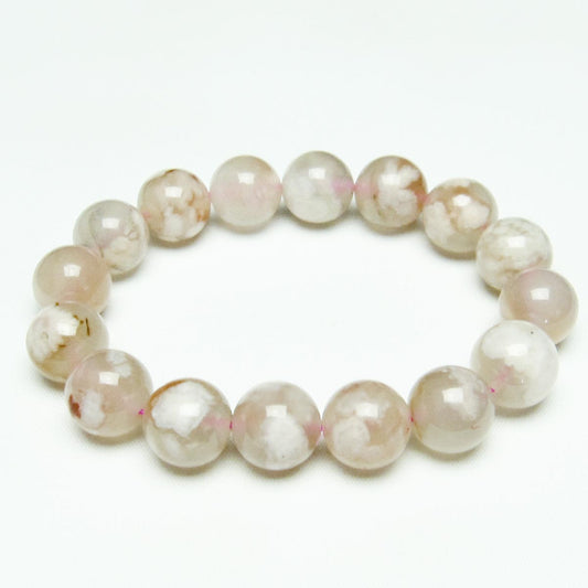 チェリーブロッサムアゲート ブレスレット 桜瑪瑙 14mm メール便可 [M便 1/10] 111-24515
