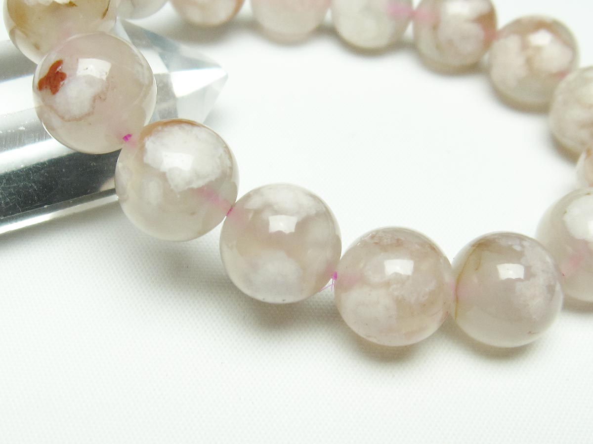 チェリーブロッサムアゲート ブレスレット 桜瑪瑙 14mm メール便可 [M便 1/10] 111-24515