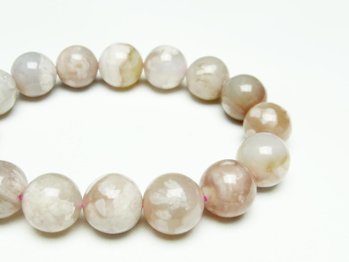 チェリーブロッサムアゲート ブレスレット 桜瑪瑙 14mm メール便可 [M便 1/10] 111-24517