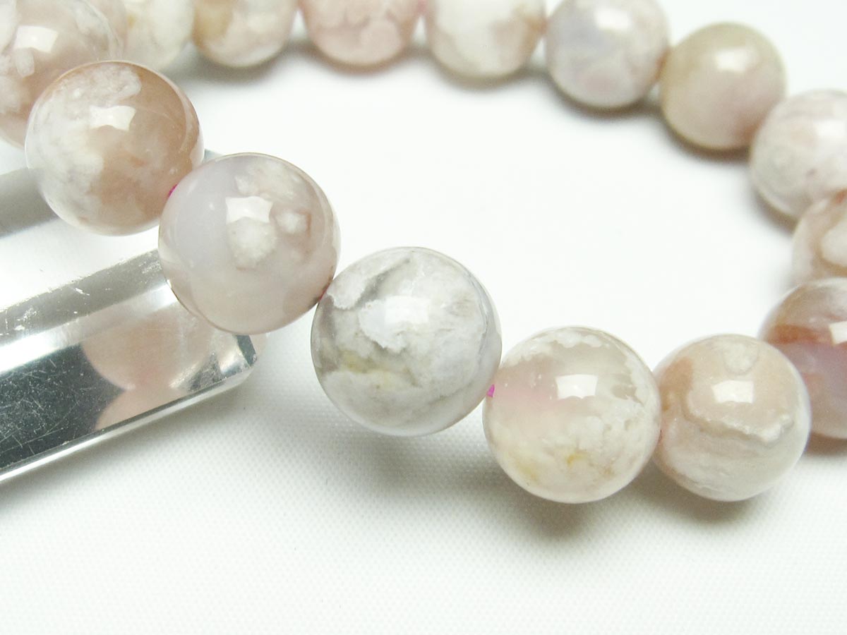 チェリーブロッサムアゲート ブレスレット 桜瑪瑙 14mm メール便可 [M便 1/10] 111-24518