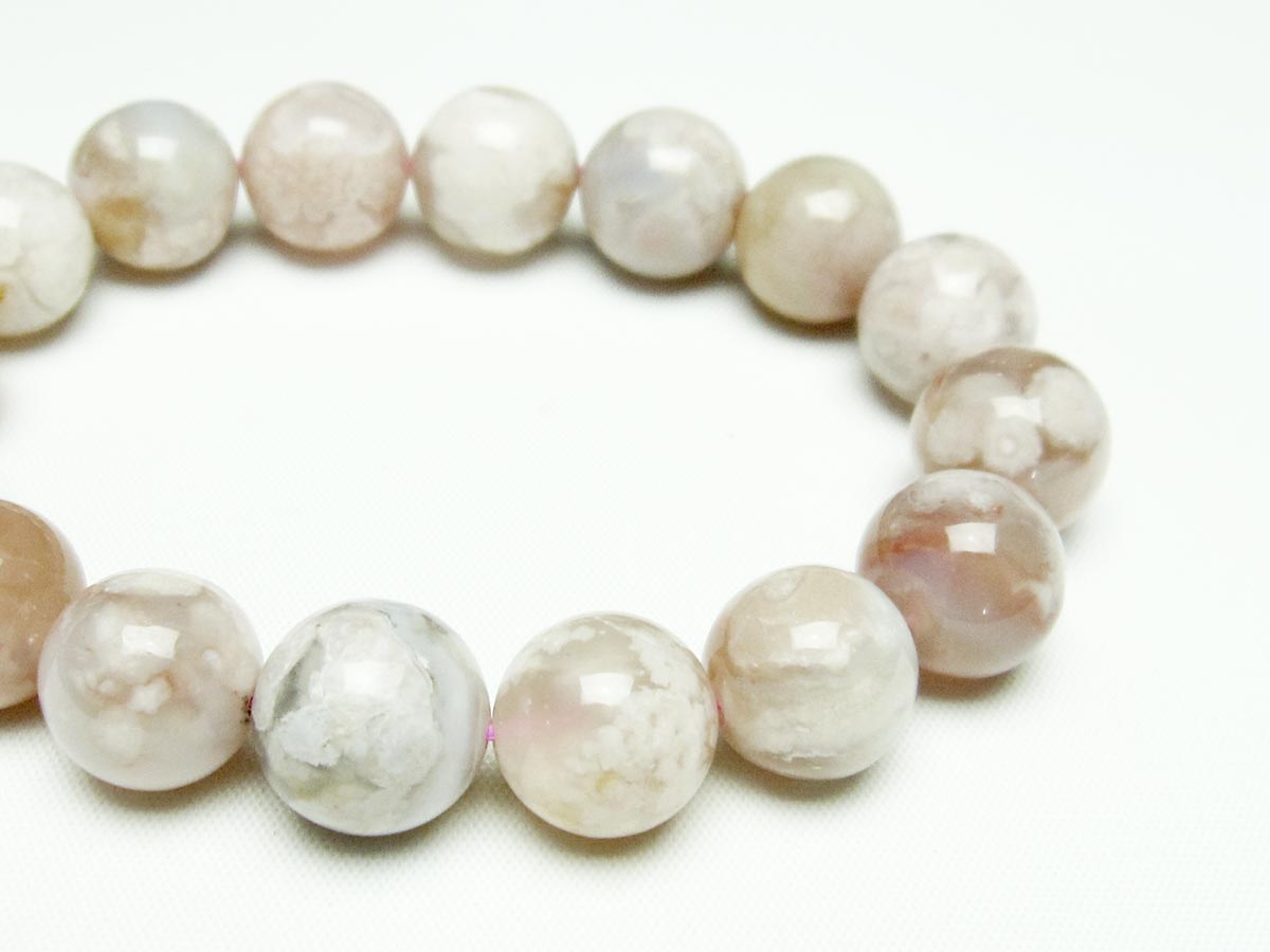 チェリーブロッサムアゲート ブレスレット 桜瑪瑙 14mm メール便可 [M便 1/10] 111-24518