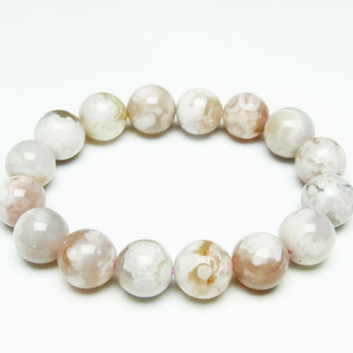 チェリーブロッサムアゲート ブレスレット 桜瑪瑙 13mm メール便可 [M便 1/10] 111-24519