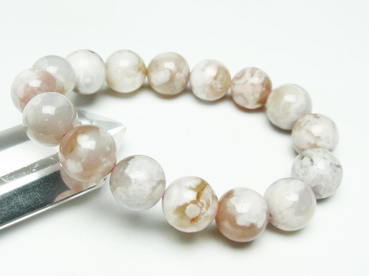チェリーブロッサムアゲート ブレスレット 桜瑪瑙 13mm メール便可 [M便 1/10] 111-24519