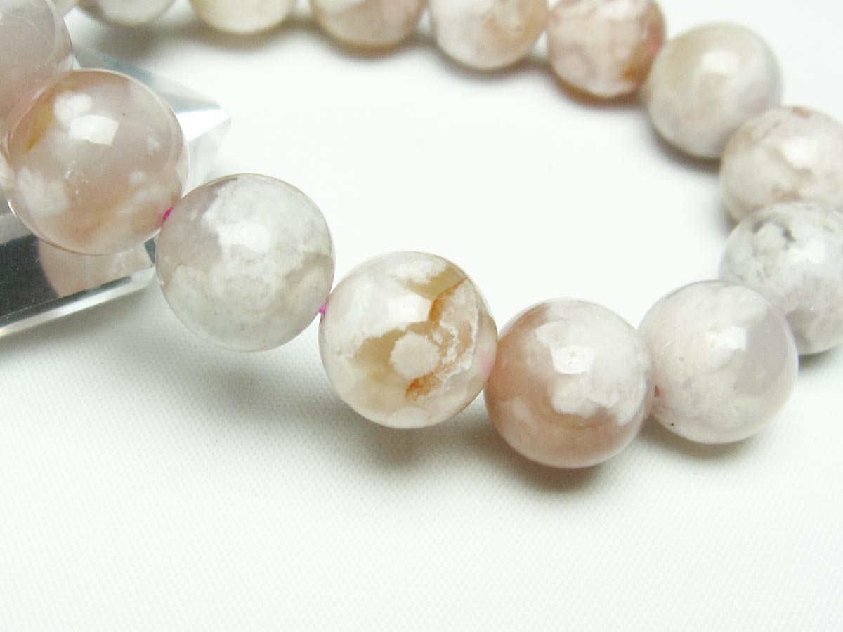 チェリーブロッサムアゲート ブレスレット 桜瑪瑙 13mm メール便可 [M便 1/10] 111-24519